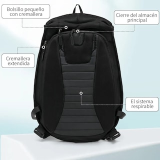 Foto 4 | Mochila Belug Impermeable De Fibra De Carbono De 30-48l Para Moto Negro
