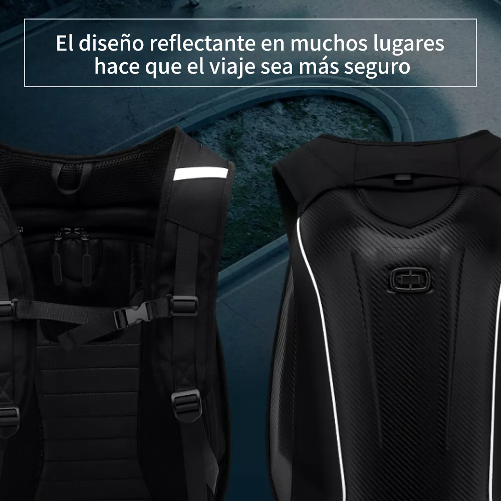 Foto 6 pulgar | Mochila Belug Impermeable De Fibra De Carbono De 30-48l Para Moto Negro