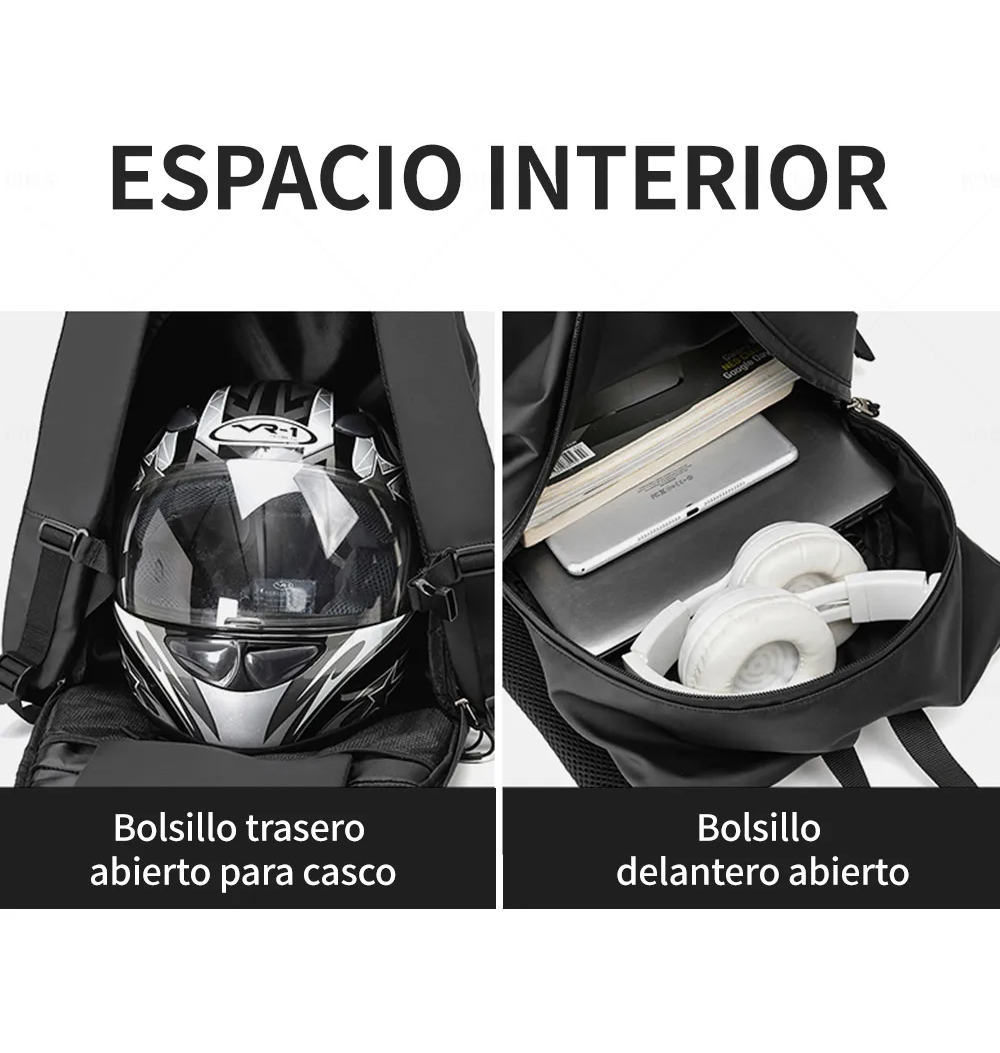 Foto 4 pulgar | Bolsa De Casco Belug De Mochila Para Motociclistas Negro
