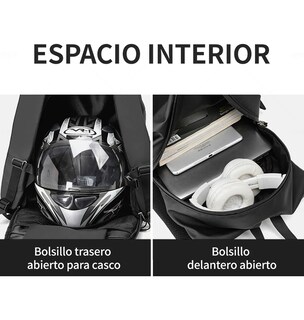 Foto 3 | Bolsa De Casco Belug De Mochila Para Motociclistas Negro