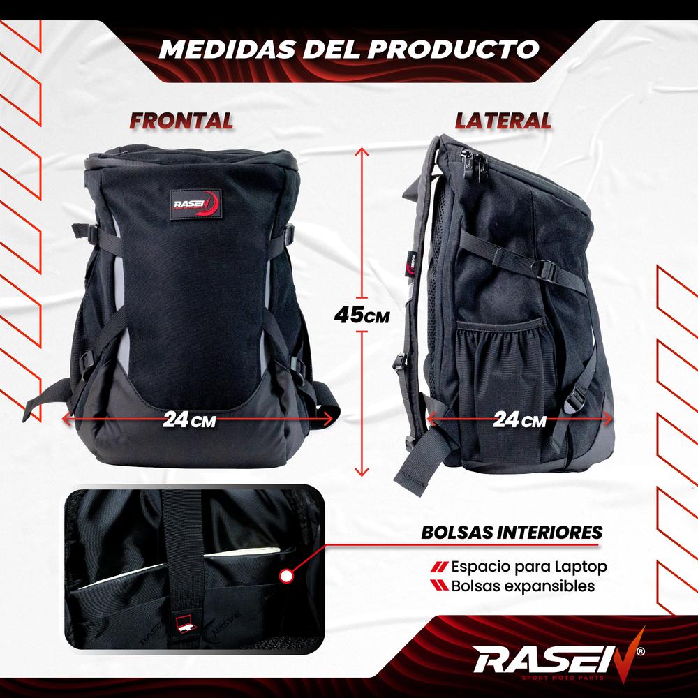 Foto 4 pulgar | Mochila Rasen Multifuncional con Reflejantes Gris para Moto