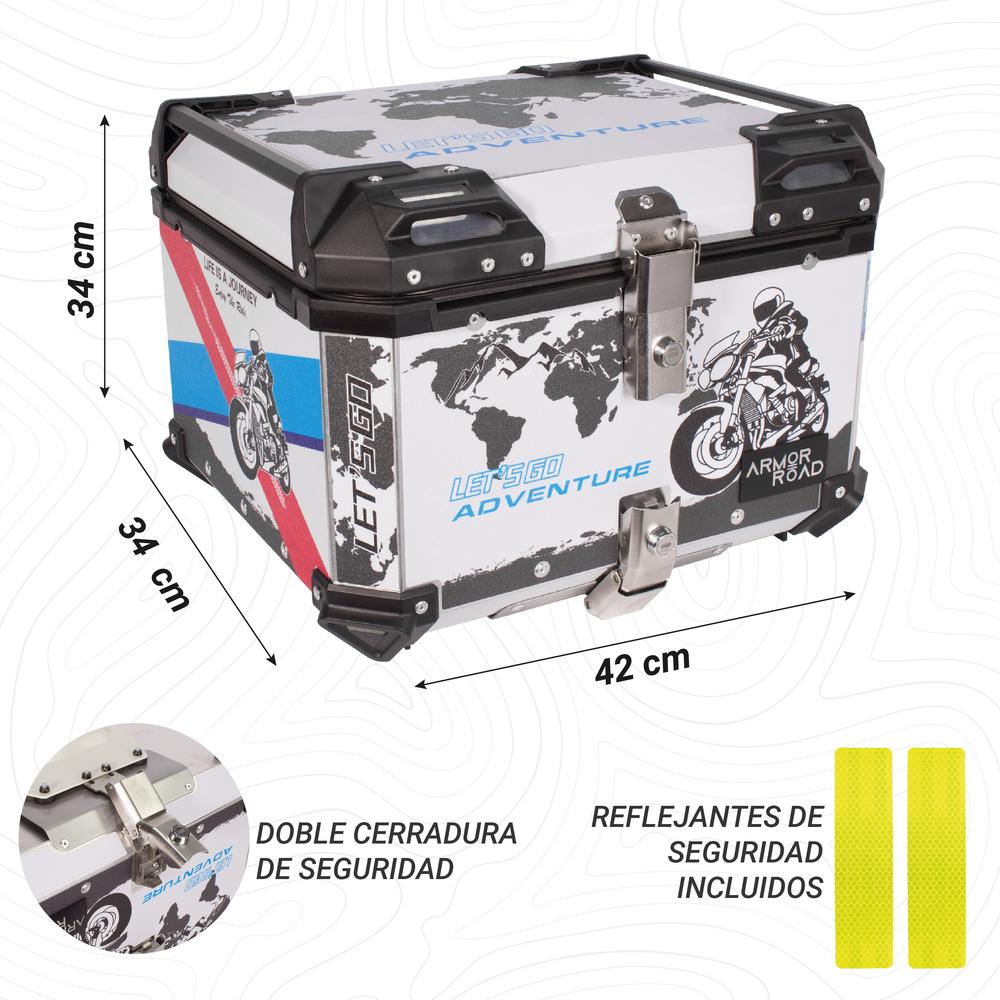 Foto 6 pulgar | Caja Trasera Maleta Top Case Aluminio 56l Alta Calidad