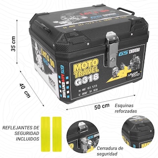 Foto 5 | Caja Trasera Maleta Top Case 60l Doble Cerradura Universal