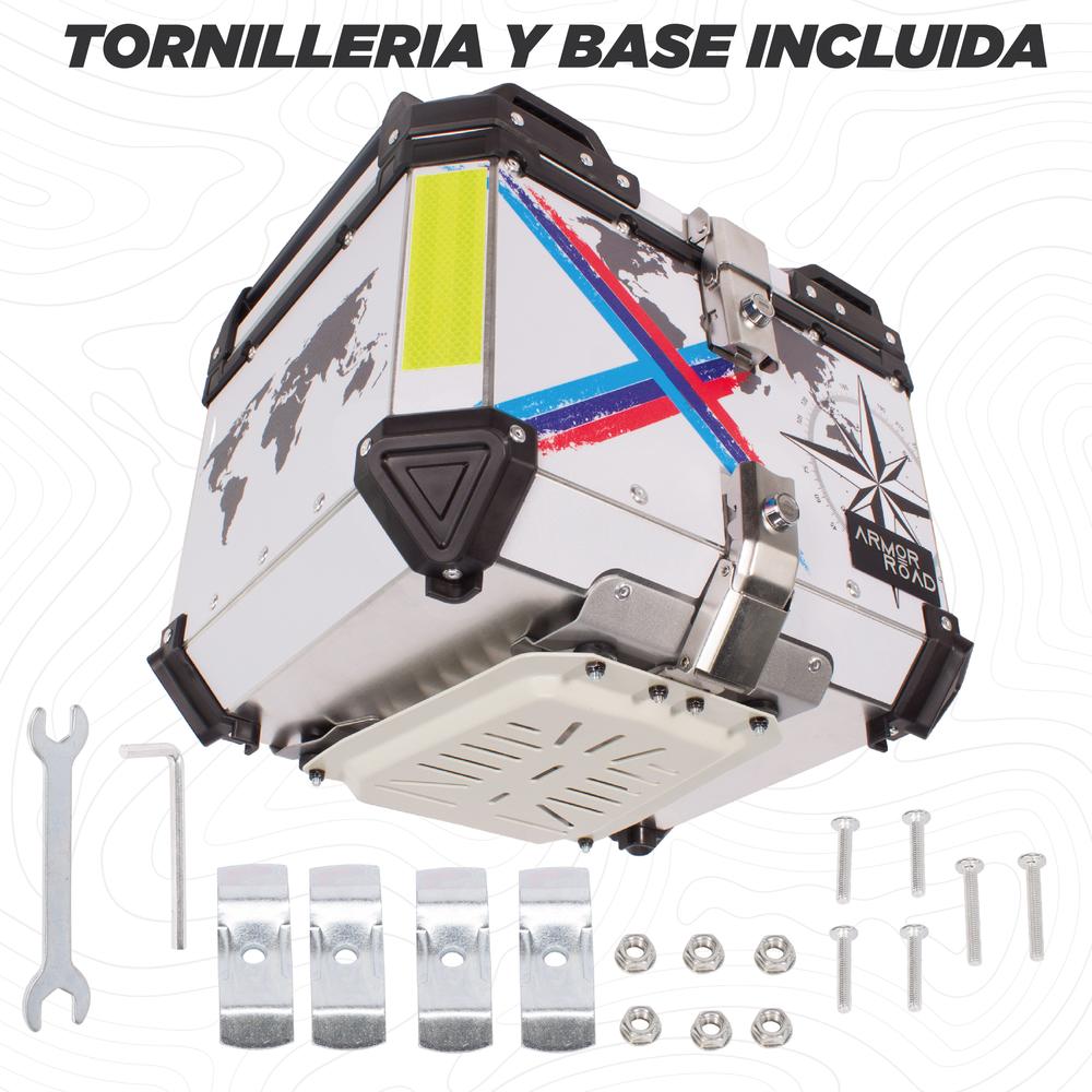 Foto 3 pulgar | Caja Trasera Maleta Top Case Aluminio 45l Impermeable