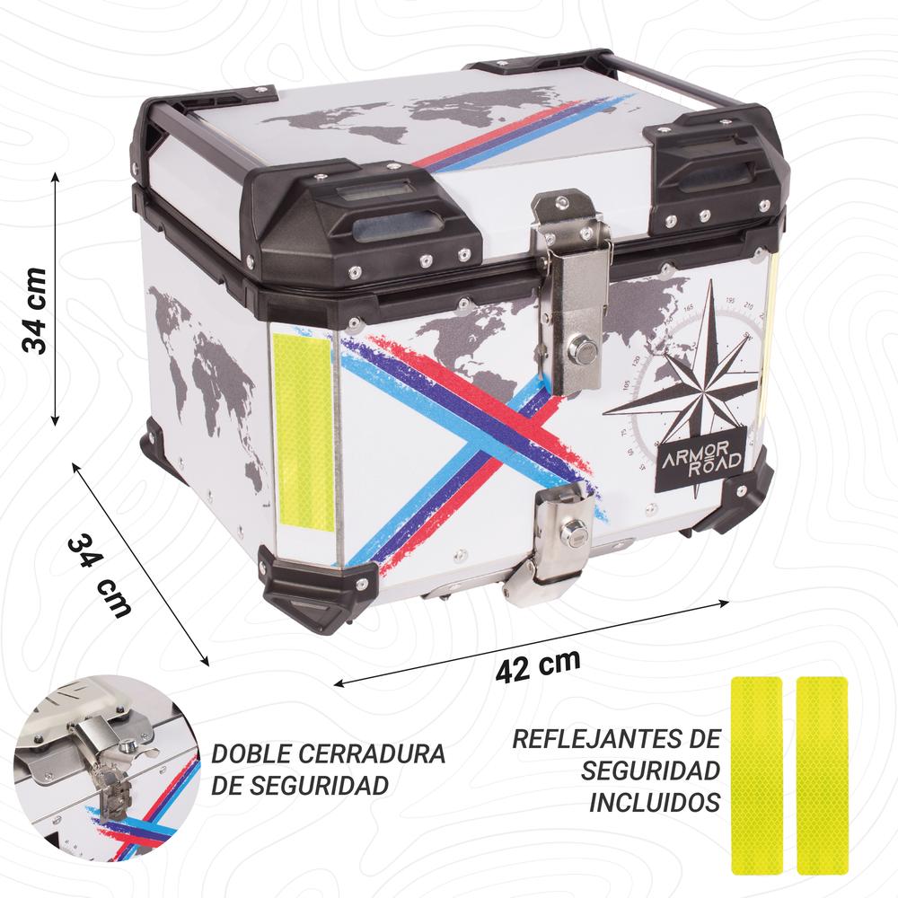 Foto 6 pulgar | Caja Trasera Maleta Top Case Aluminio 45l Impermeable
