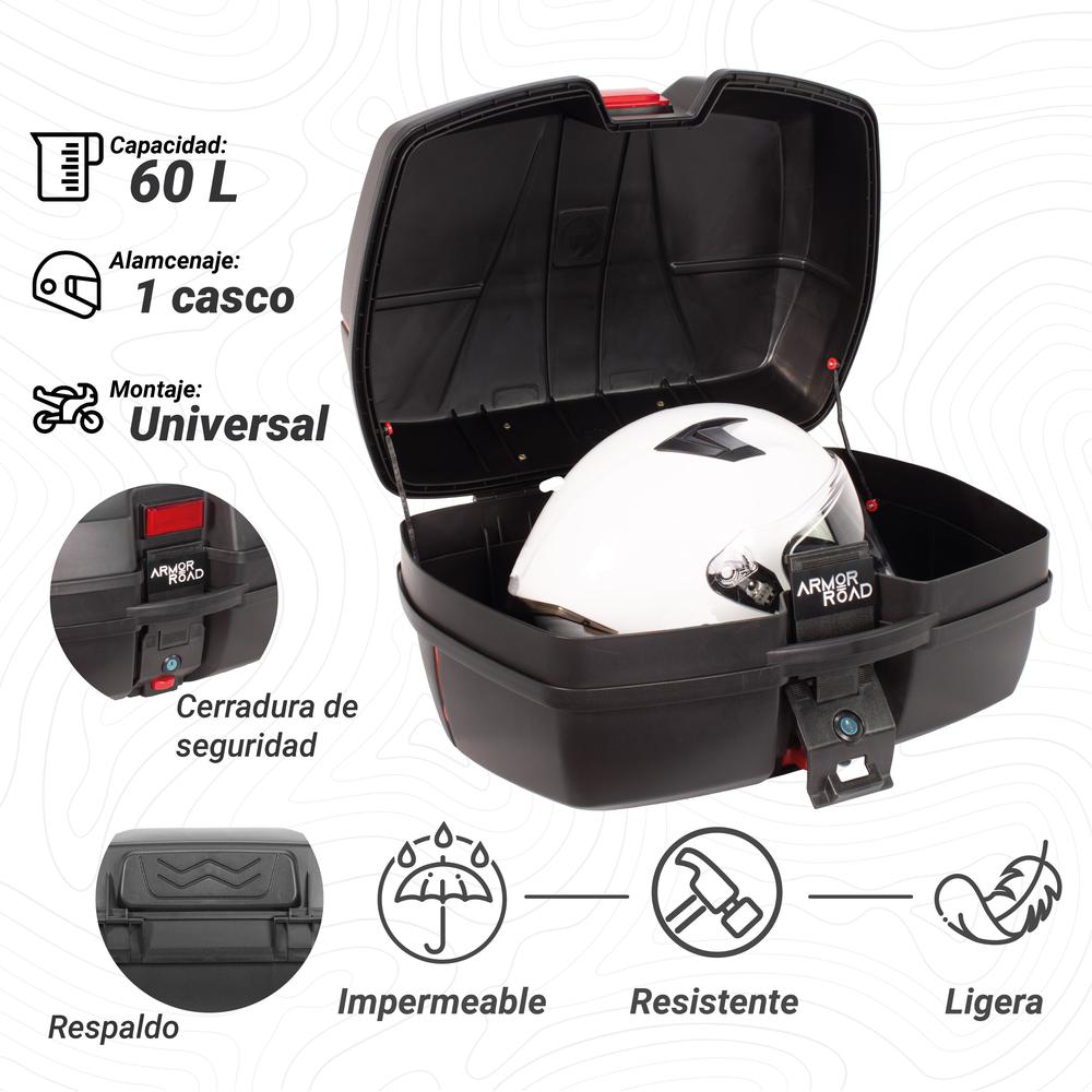 Foto 3 | Caja Trasera Maleta Baul Moto 60l Universal Alta Calidad