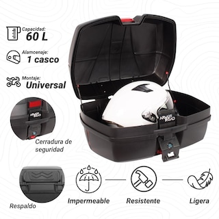 Foto 3 | Caja Trasera Maleta Baul Moto 60l Universal Alta Calidad