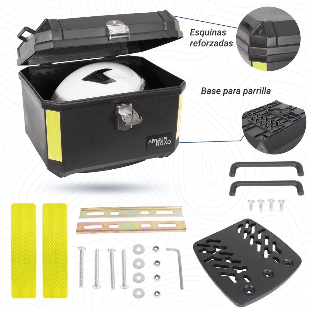 Foto 2 pulgar | Caja Portaequipaje Baul 45l Moto Negra Lisa Universal