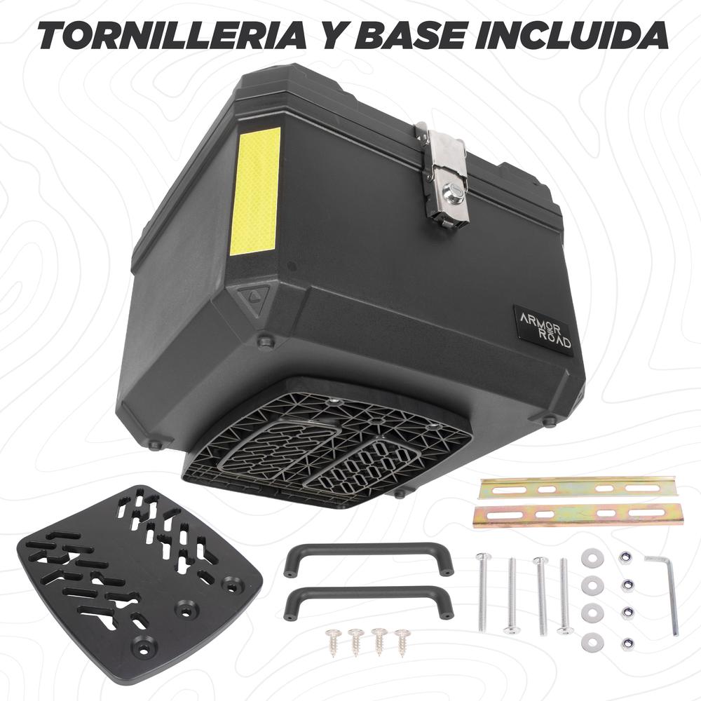 Foto 3 pulgar | Caja Portaequipaje Baul 45l Moto Negra Lisa Universal