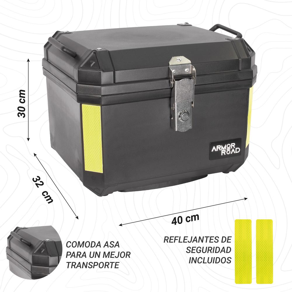 Foto 5 pulgar | Caja Portaequipaje Baul 45l Moto Negra Lisa Universal
