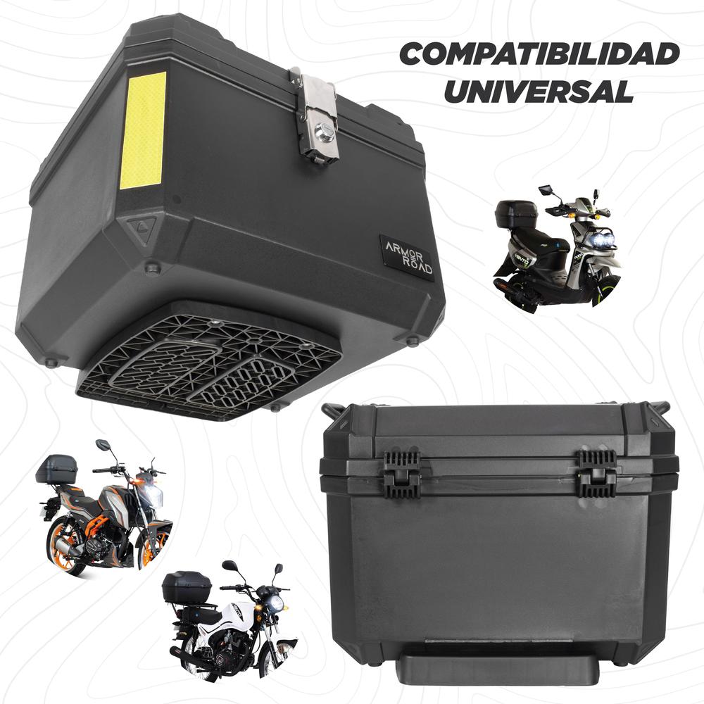 Foto 6 pulgar | Caja Portaequipaje Baul 45l Moto Negra Lisa Universal