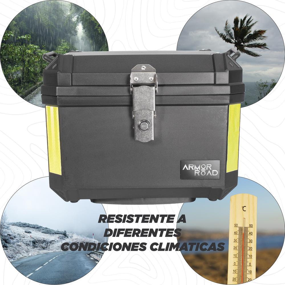Foto 7 pulgar | Caja Portaequipaje Baul 45l Moto Negra Lisa Universal