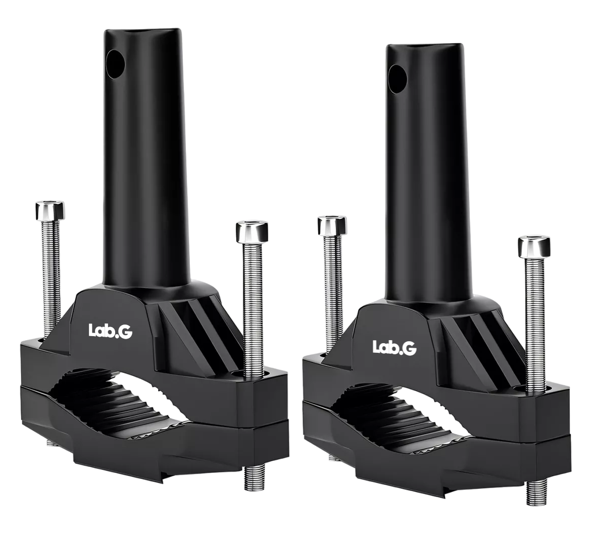 Extensión Barra Lab.g Base Metal Luces Auxiliares Motocicleta Par Negro