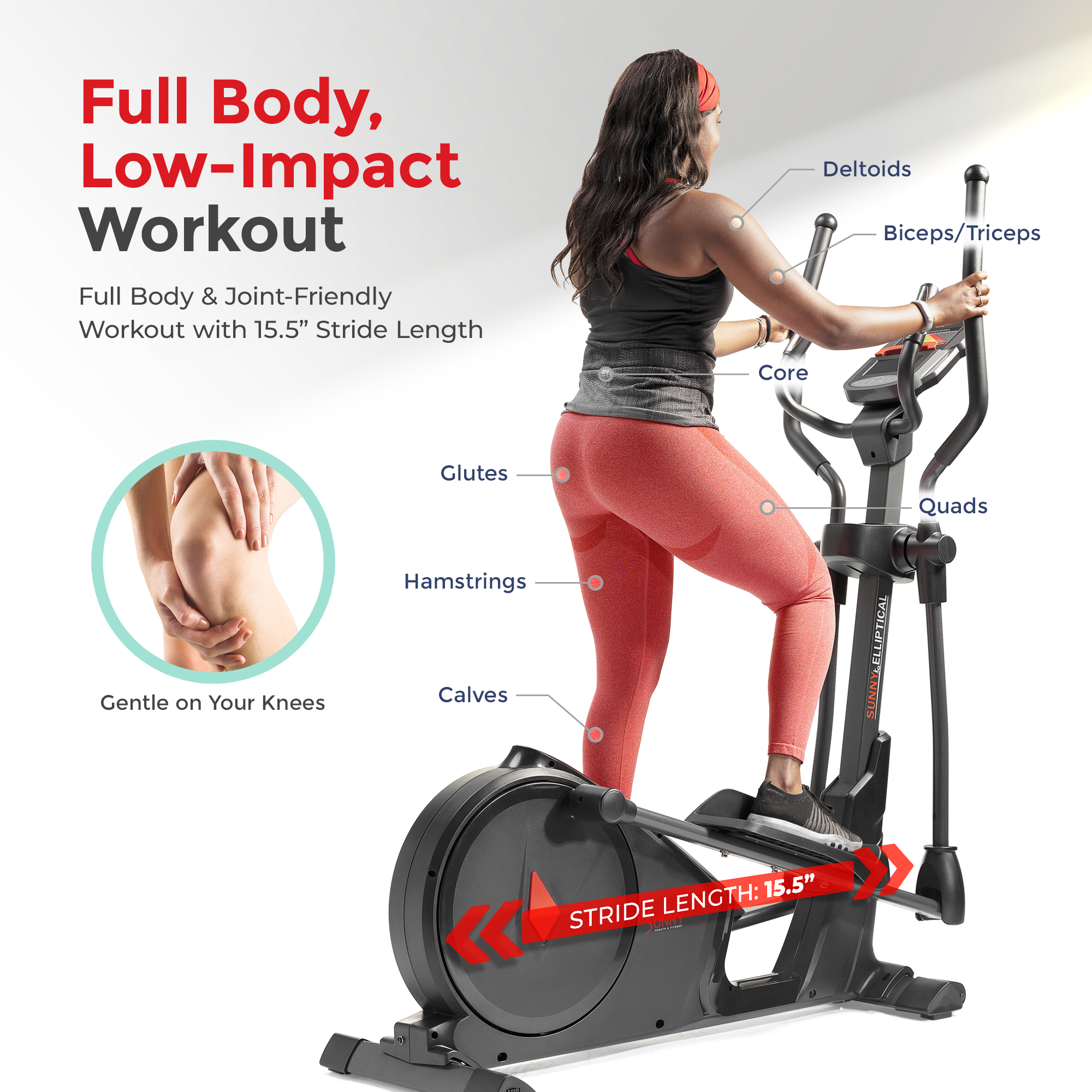 Foto 5 pulgar | Elíptica Sunny Health & Fitness SF-E3912smart de Bajo Impacto para Articulaciones