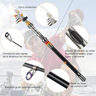 Foto 3 | Kit Pesca Caña Carrete Señuelo Accesorio Bolsa Completo Eo Safe Imports Esi-5626-1 Multicolor