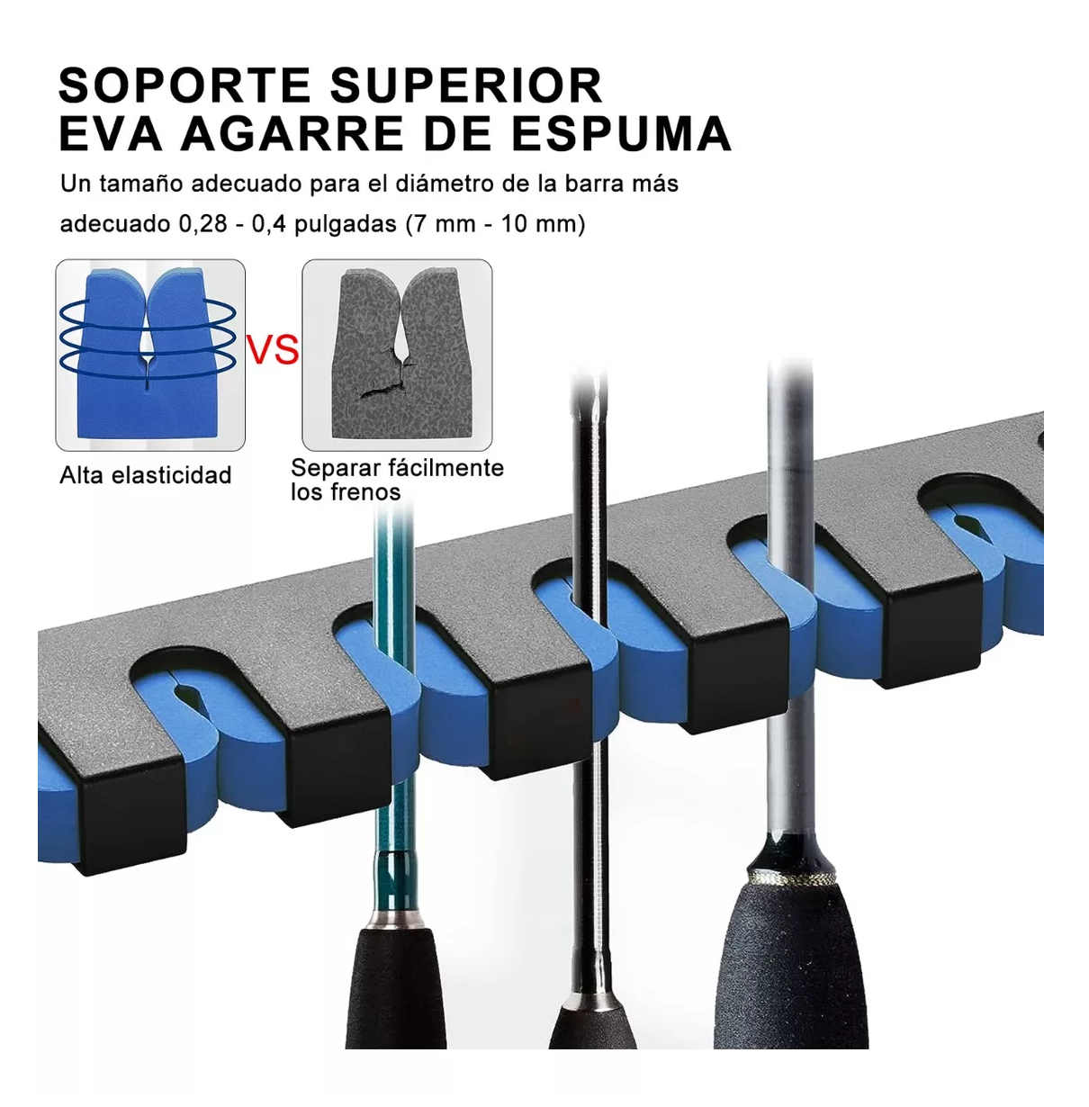 Foto 4 pulgar | Soporte Para Canas Rack De Pesca 6 Orificios Boom Fishing, Negro/azul