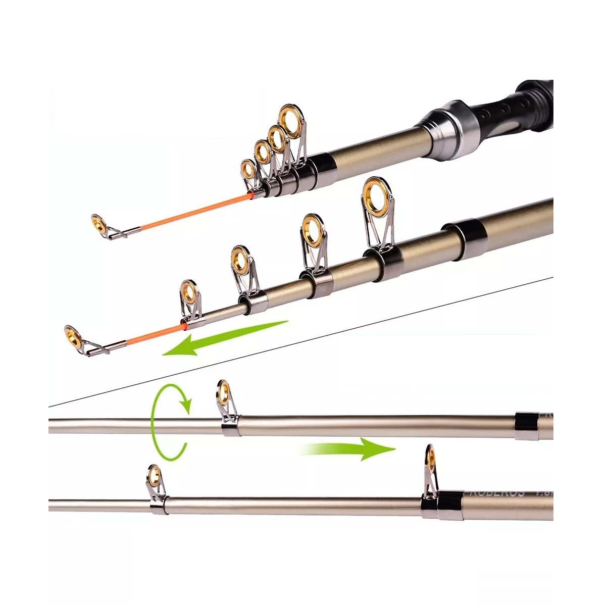 Foto 2 | Kit de Pesca 1.8m Caña Carrete Señuelo Accesorio Bolsa Completo