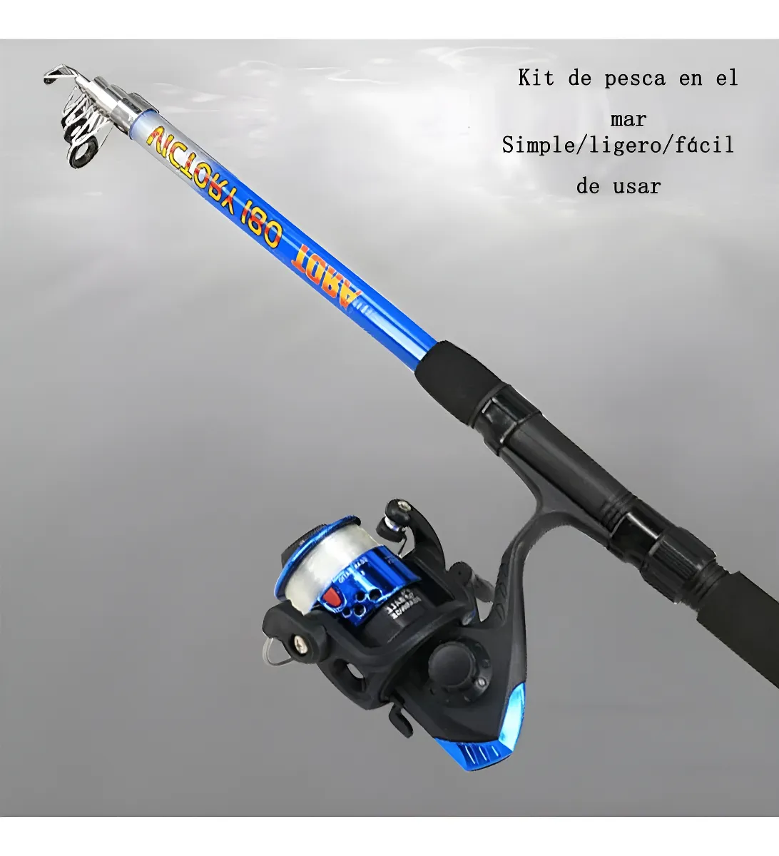 Foto 4 pulgar | Carrete De Caña De Pescar Combo Kit Completo Pescar Azul