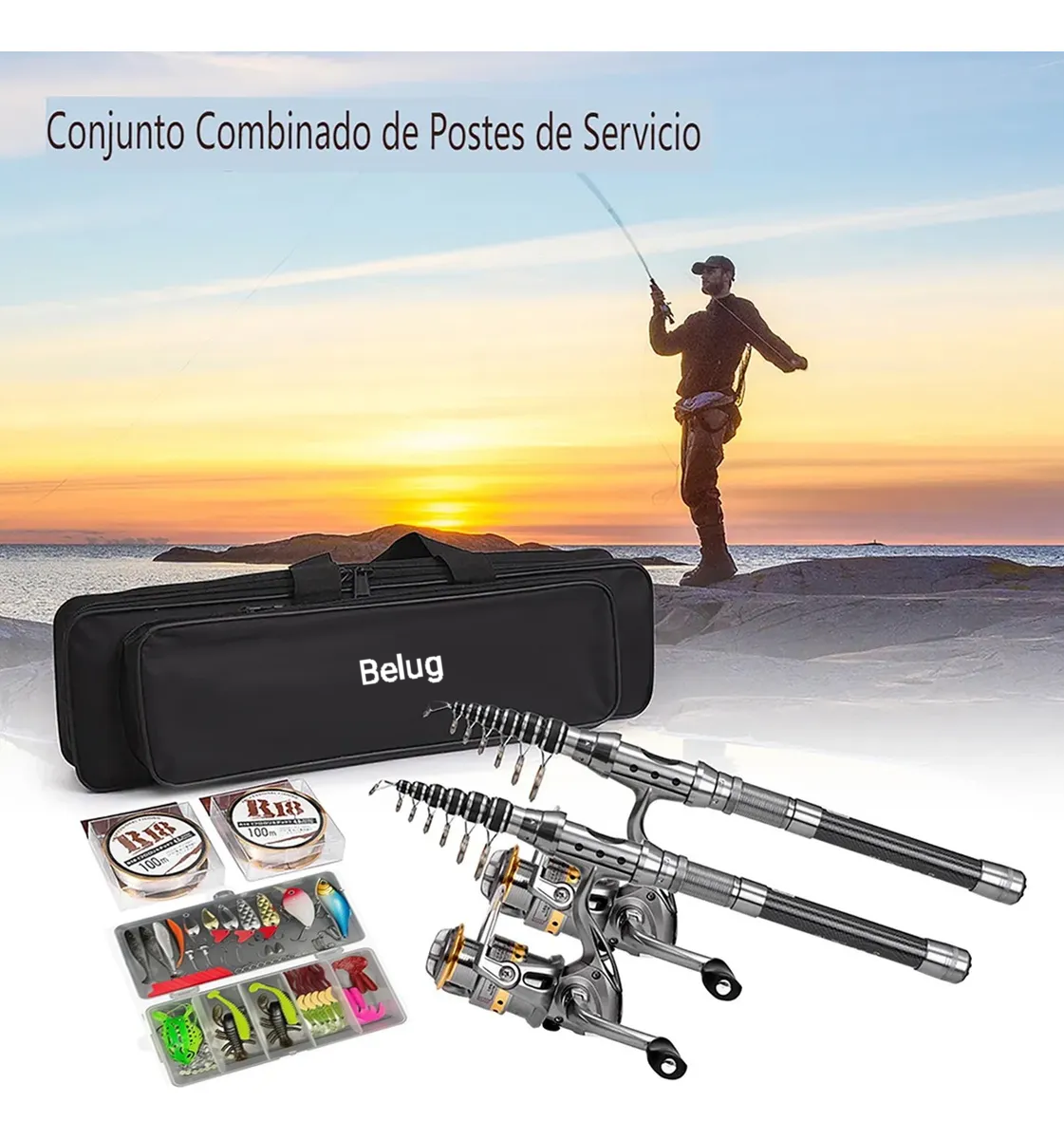 Foto 2 | ''juego Combinado Caña De Pescar Y Carrete 2.4m+2.4m ''