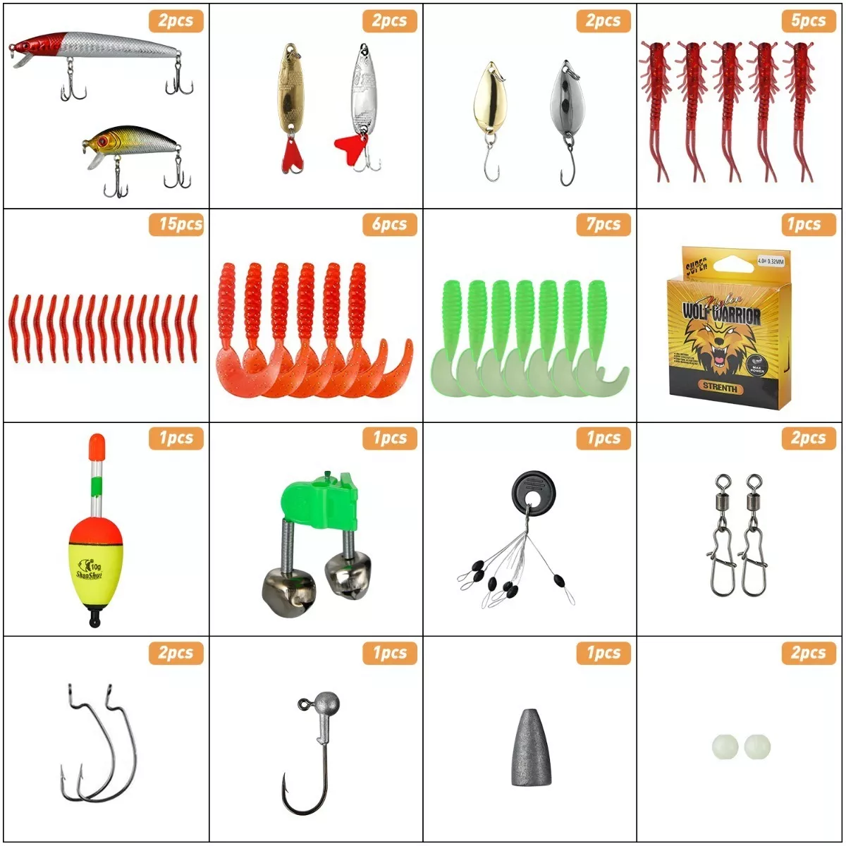 Foto 5 | Kit Pesca Caña Carrete - Señuelos y Accesorio 65pzs Eo Safe Imports Esi-8079 Multicolor