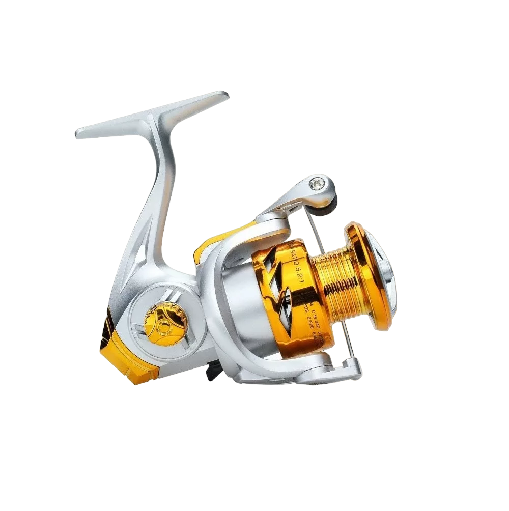 Carrete de Pesca Veloz Belug de 4:7:1 Hecho de Metal Izq /Der  color Plata con Dorado