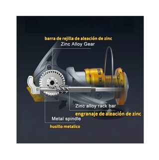 Foto 5 | Carrete de Pesca Veloz Belug de 4:7:1 Hecho de Metal Izq /Der color Plata con Dorado