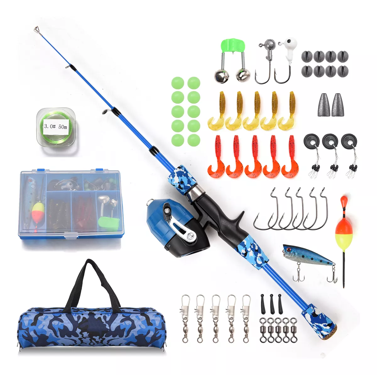 Kit Completo De Caña Y Carrete De Pesca Para Niños 1.5m Eo Safe Imports Esi-15260 Multicolor