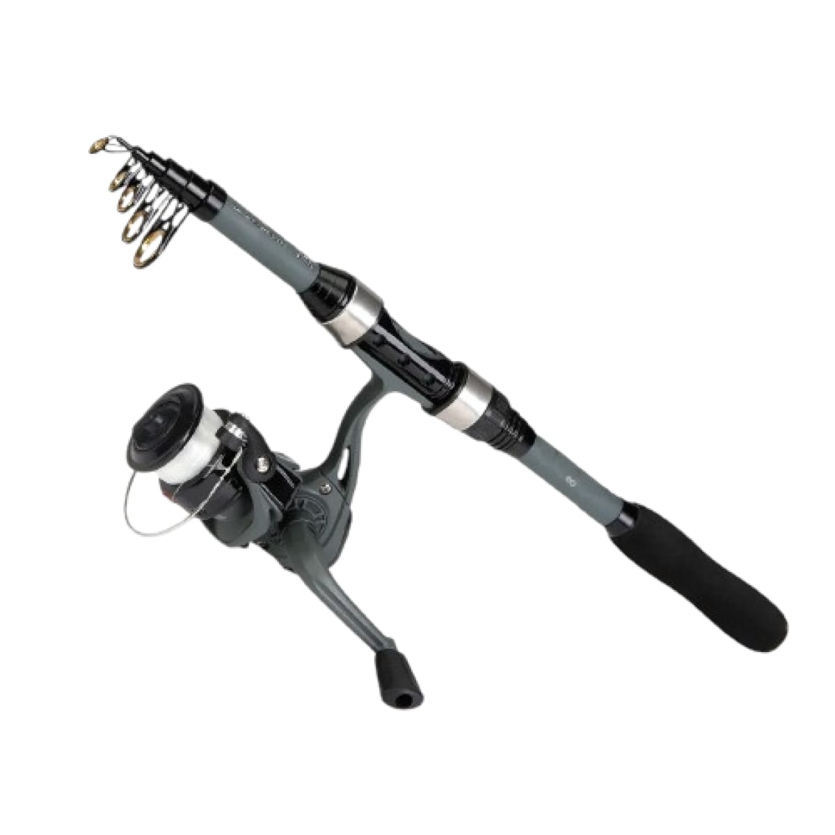 Kit De Caña De Pescar Profesional Con Caja De Señuelos 1.8 Metros Eo Safe Imports Esi-19136 Gris