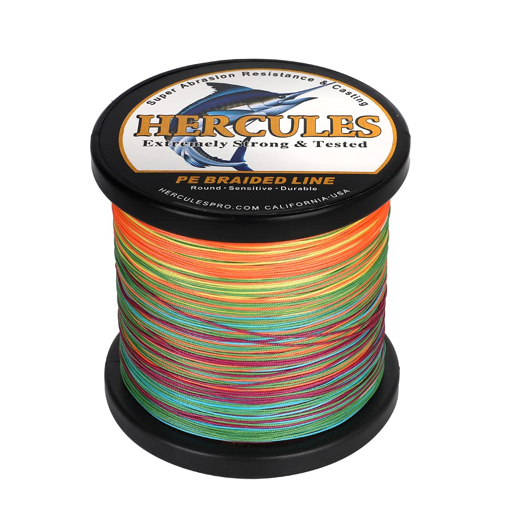 Foto 2 pulgar | Línea De Pesca Trenzada Hercules, 12 Hilos, 50 Libras, 500 M, Multicolor - Venta Internacional.