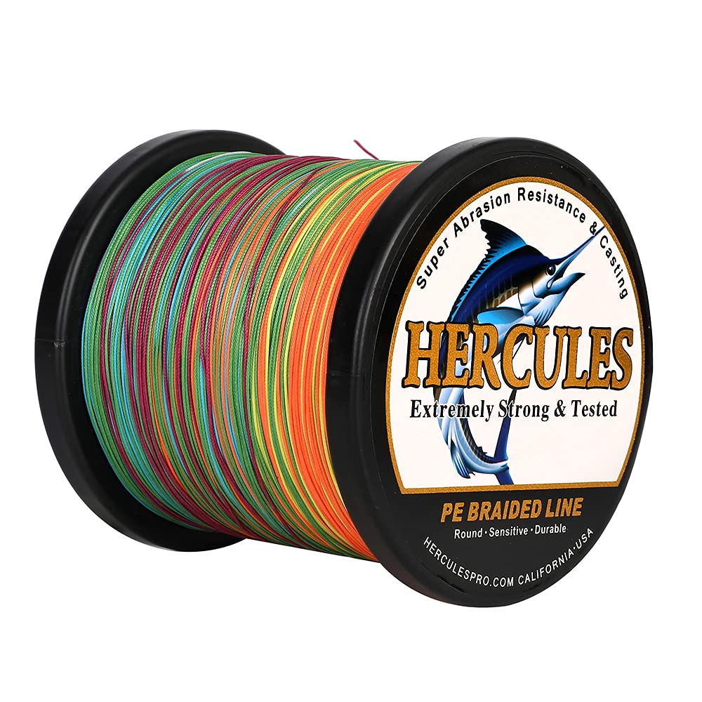 Foto 4 pulgar | Línea De Pesca Trenzada Hercules, 12 Hilos, 50 Libras, 500 M, Multicolor - Venta Internacional.