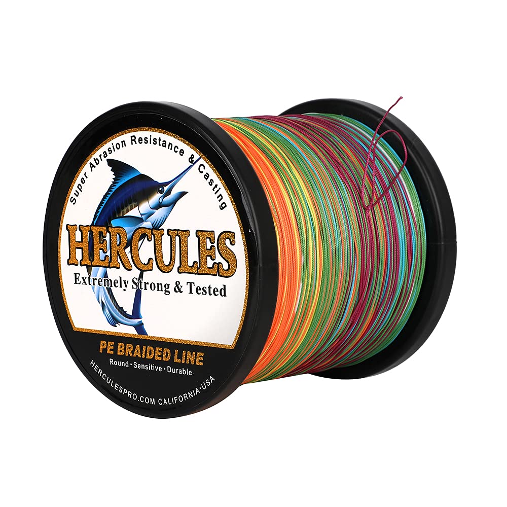 Foto 5 pulgar | Línea De Pesca Trenzada Hercules, 12 Hilos, 50 Libras, 500 M, Multicolor - Venta Internacional.