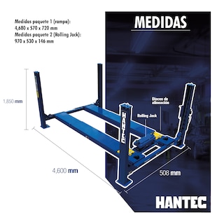 Foto 5 | Rampa 4 Postes Discos de Alineación 10500 Lbs Rolling Jack