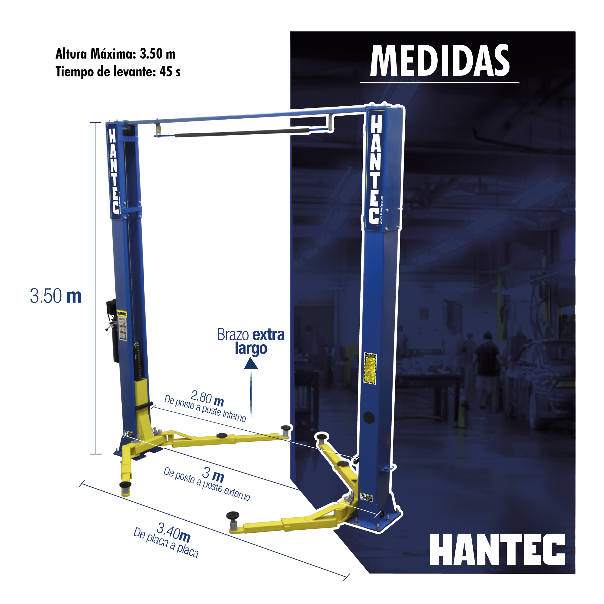 Foto 6 pulgar | Rampa Automotriz 2 Postes Portería Hidráulica 4.7 Toneladas