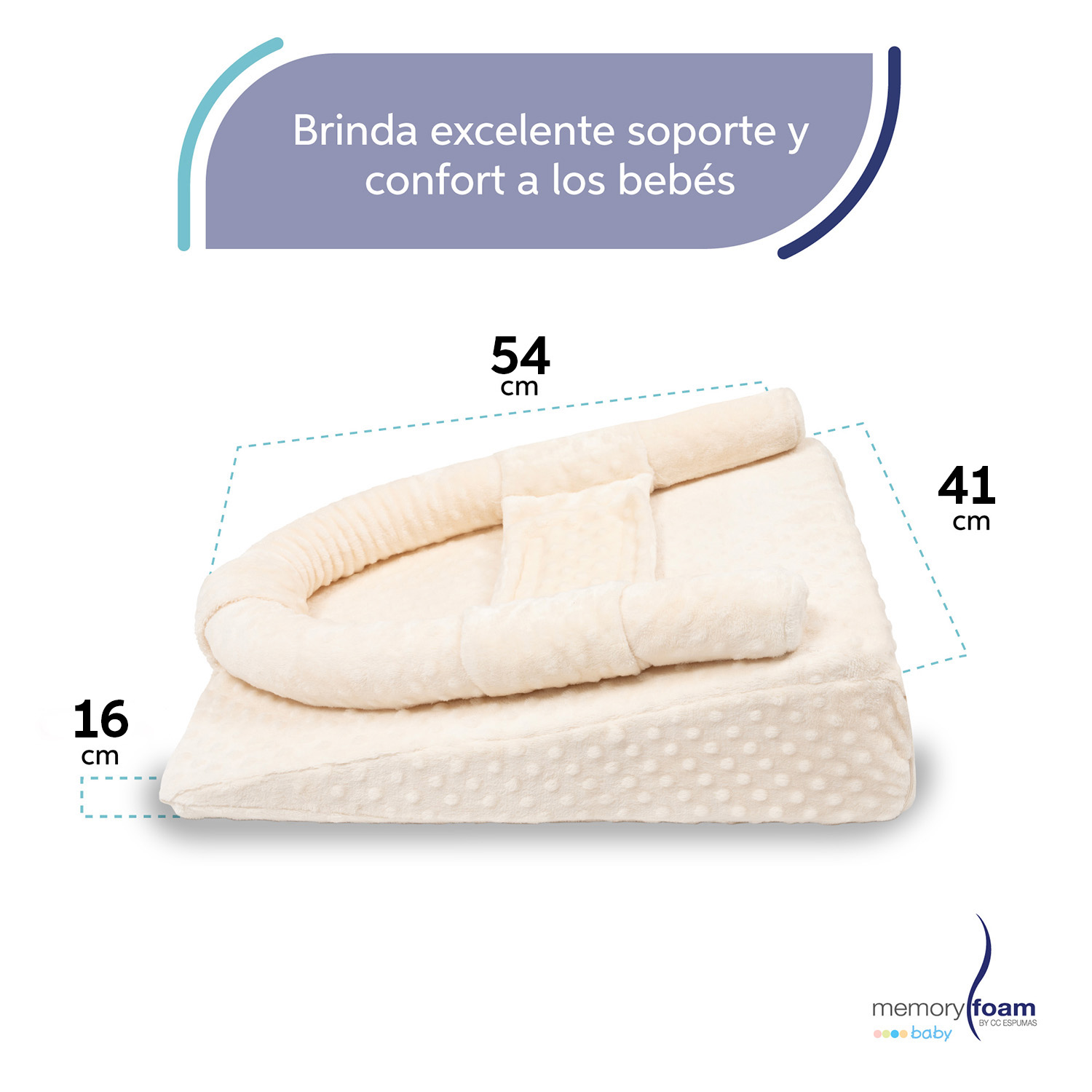 Foto 5 | Reflujo Con Cilindro  Para Bebé Beige, 54 X 41 X 16, Memory Foam