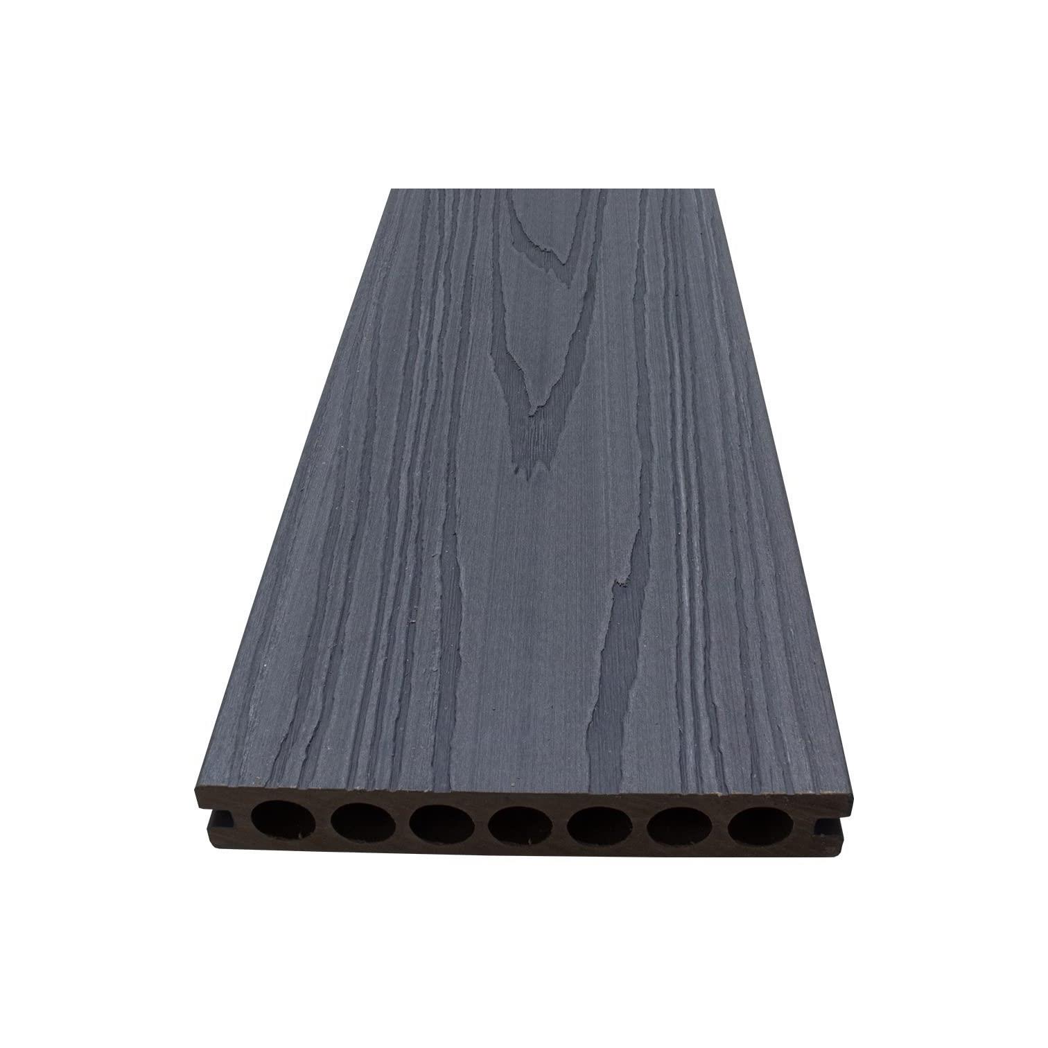 Duela Pvc Tipo Madera para Piso y Muro Deck Exterior Cedro Sintético 10x29cm 10 Piezas color Gris