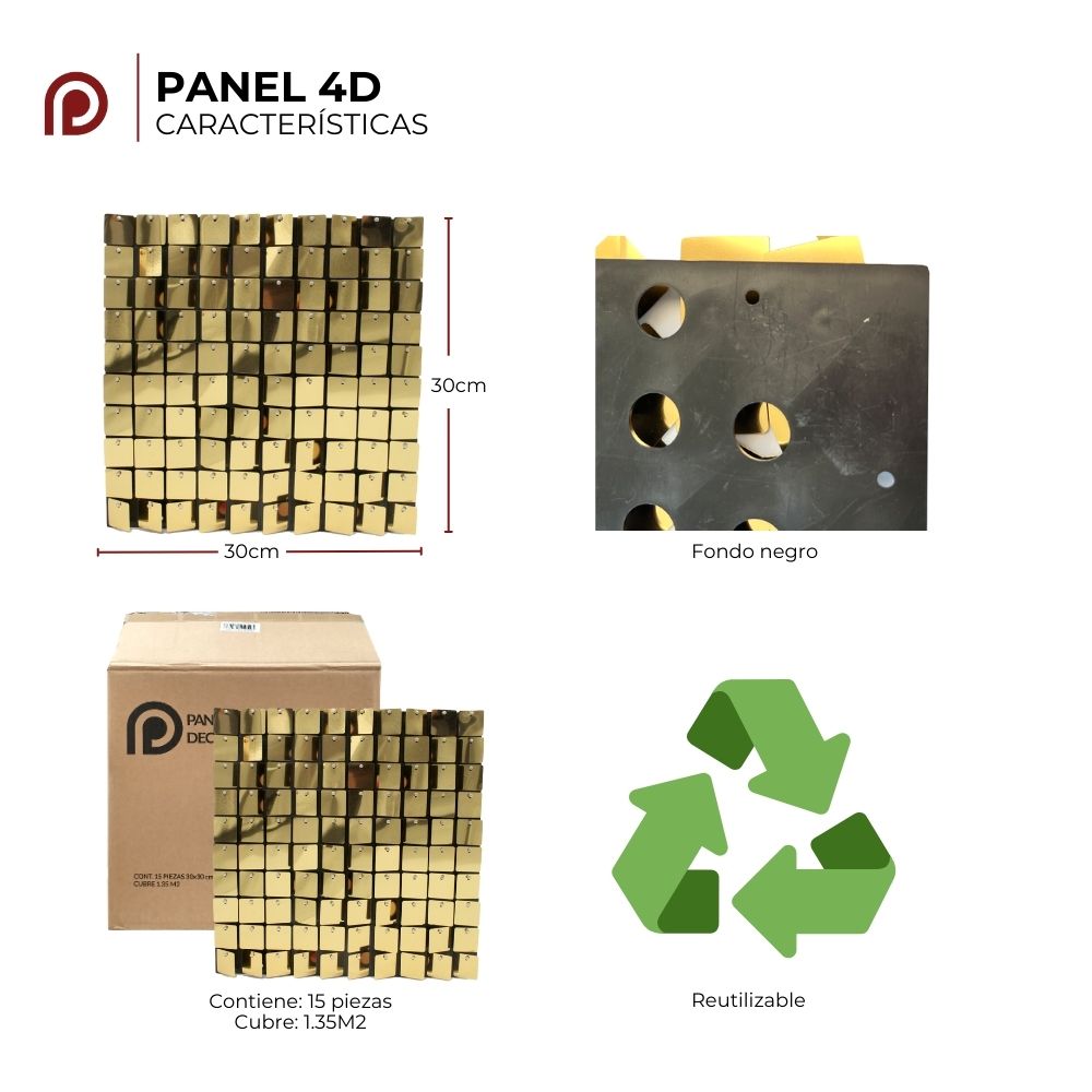Foto 5 pulgar | Paneles Decorativos 4D ROSA GOLD color Cobre 15 Piezas Cubren 1.35m2