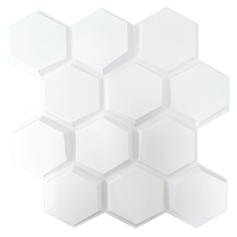 Panel Decorativo 3d Profesional X2603 Miel color Blanco 10 Piezas