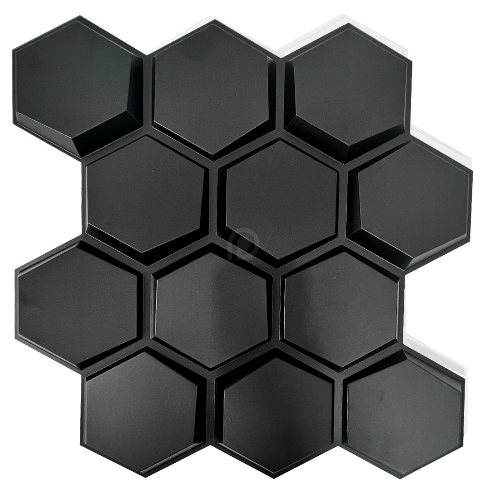 Panel Decorativo 3d Profesional X2603 Miel color Negro 10 Piezas