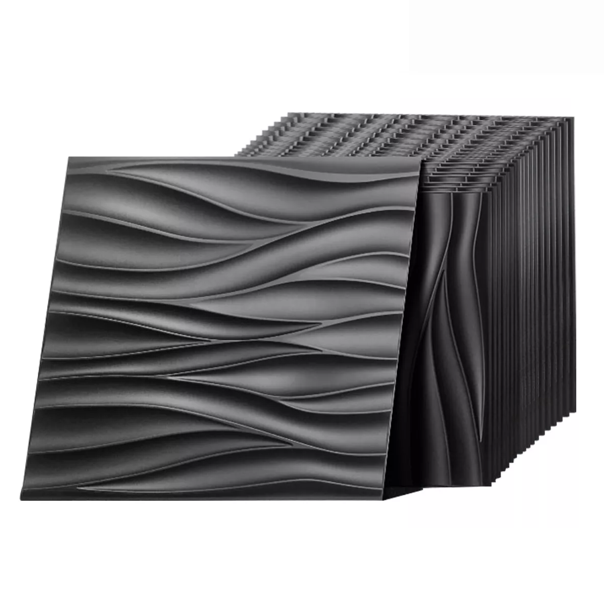 Foto 2 pulgar | Panel Decorativo 3D Impermeable PVC 50x50cm 14 pzas Eo Safe Imports Esi-10937 Negro