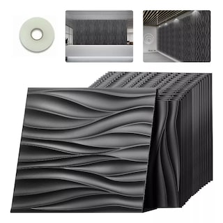 Foto 2 | Panel Decorativo 3D Impermeable PVC 50x50cm 14 pzas Eo Safe Imports Esi-10937 Negro