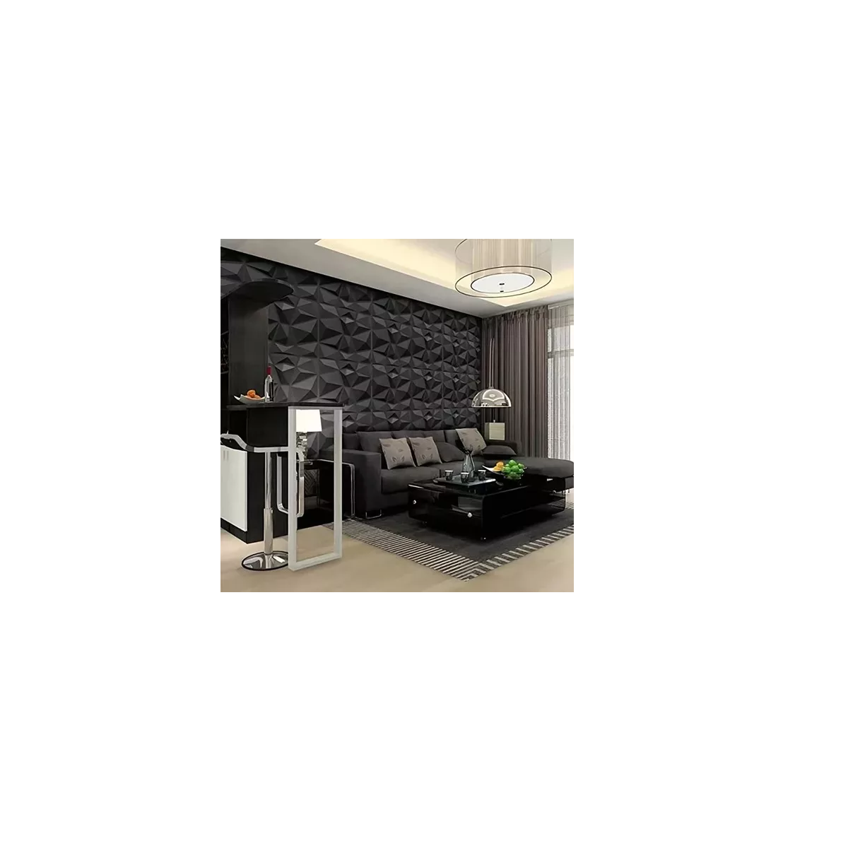 Foto 3 pulgar | Paneles Decorativo Pvc Pared 3d Con Adhesivo Eo Safe Imports Esi-13182 Negro