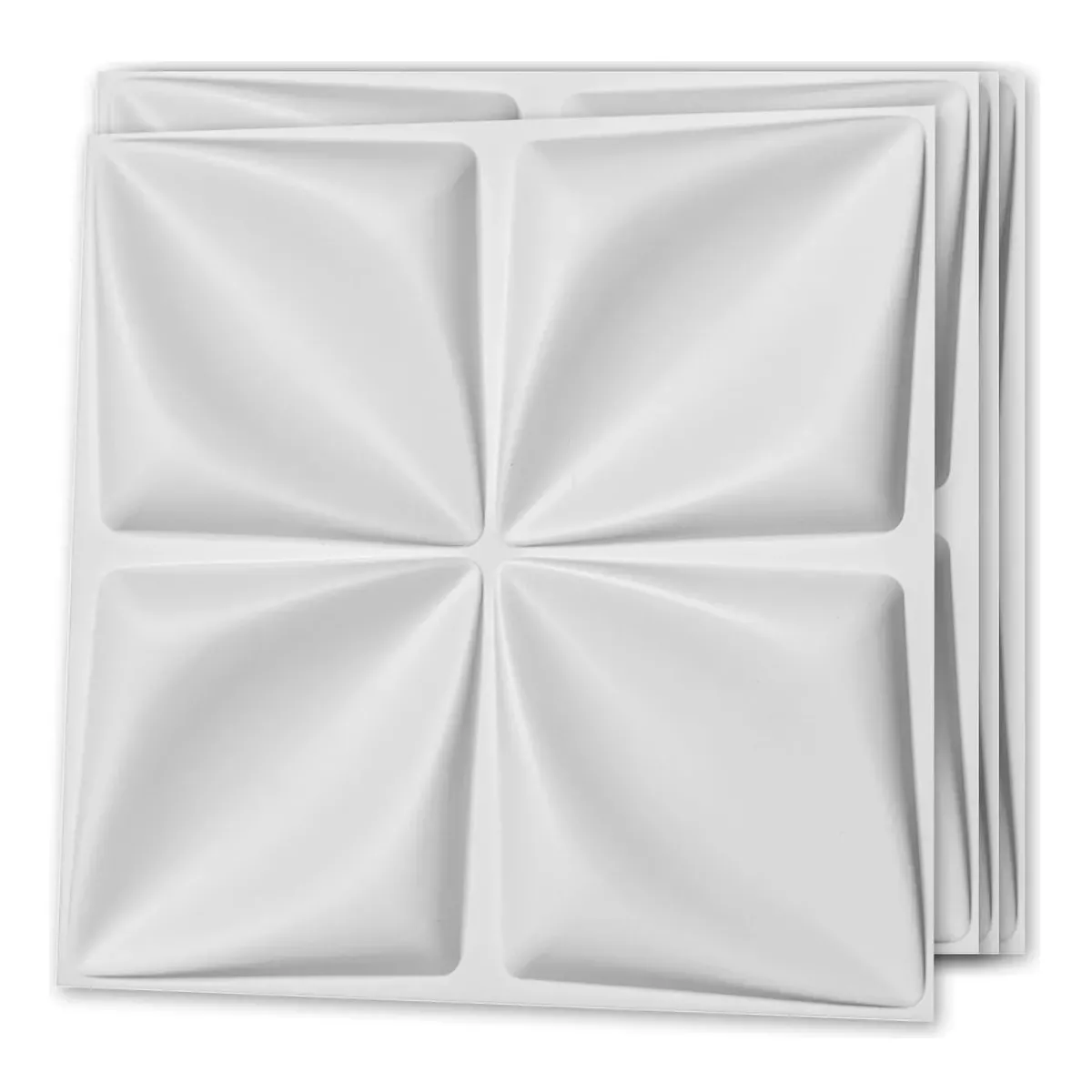 Foto 2 pulgar | Set Paneles Decorativos 3d Pvc Para Pared 30x30cm 12pzas Eo Safe Imports Esi-13192 Blanco