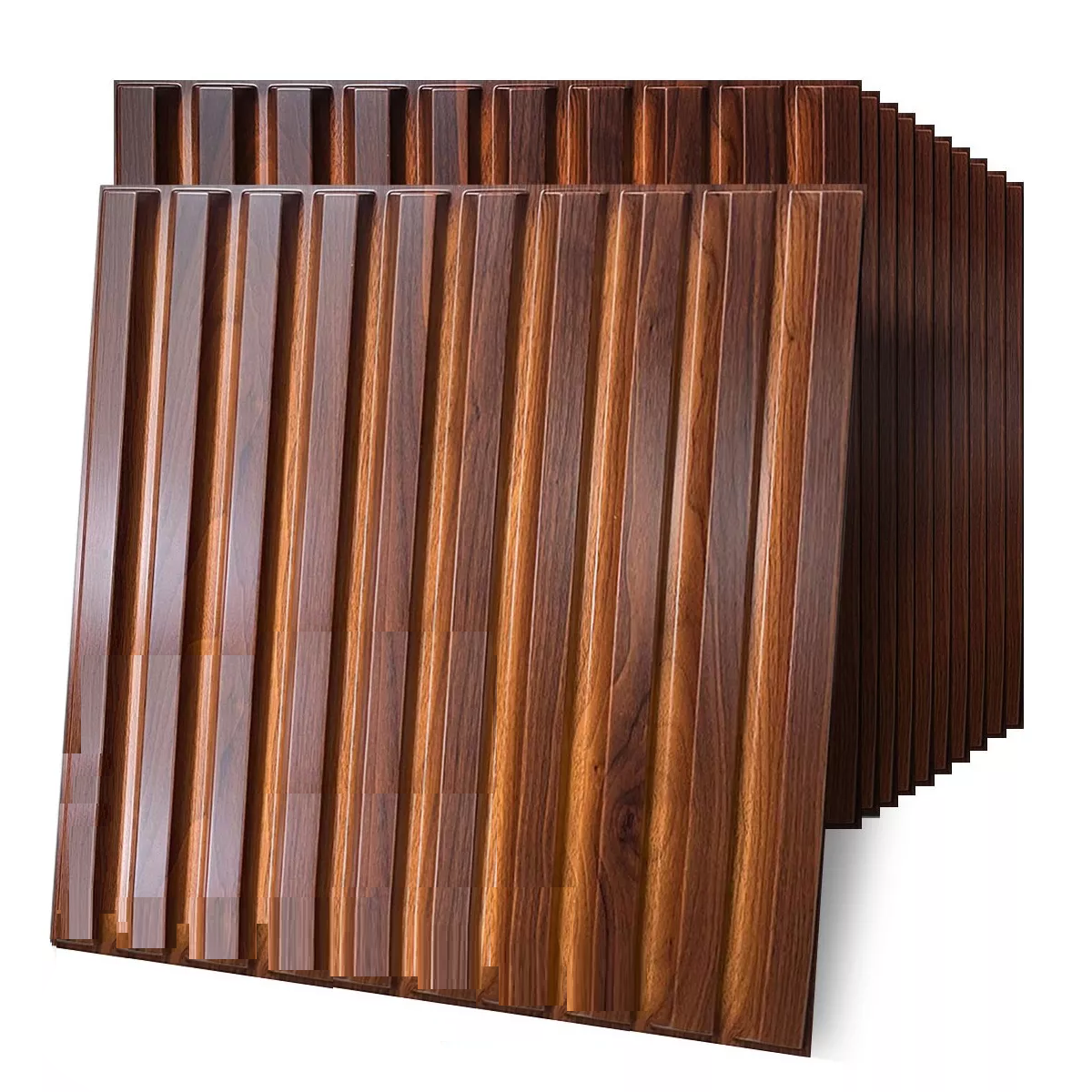 Panel Tipo Lambrin  Decorativos 3d Pvc 50x50cm 10 pzs.Eo Safe Imports Esi-17583 Marron