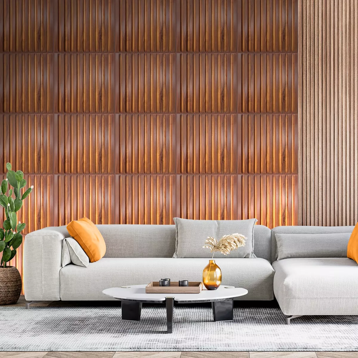 Foto 3 | Panel Tipo Lambrin  Decorativos 3d Pvc 50x50cm 10 pzs.Eo Safe Imports Esi-17583 Marron