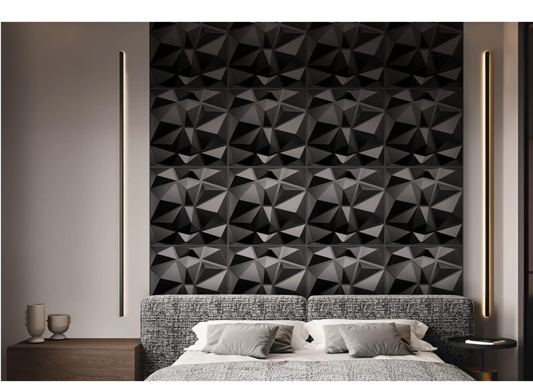 Foto 4 pulgar | Panel Decorativo HappyWare Negro en 3d 20 Piezas
