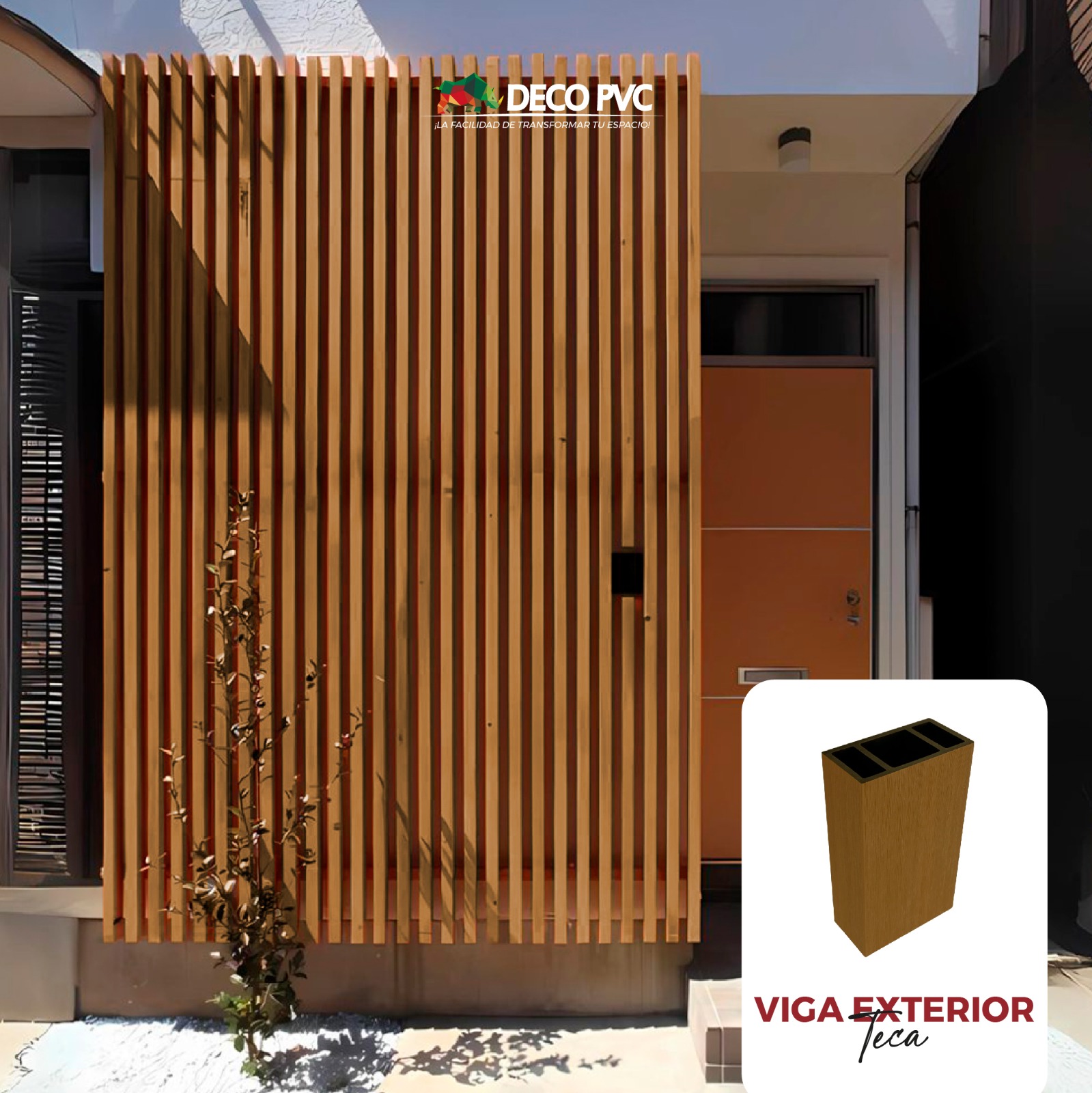 Foto 2 | Viga Para Exterior Wpc Con Accesorios / 4pz / 5x10x280cm (Teca)