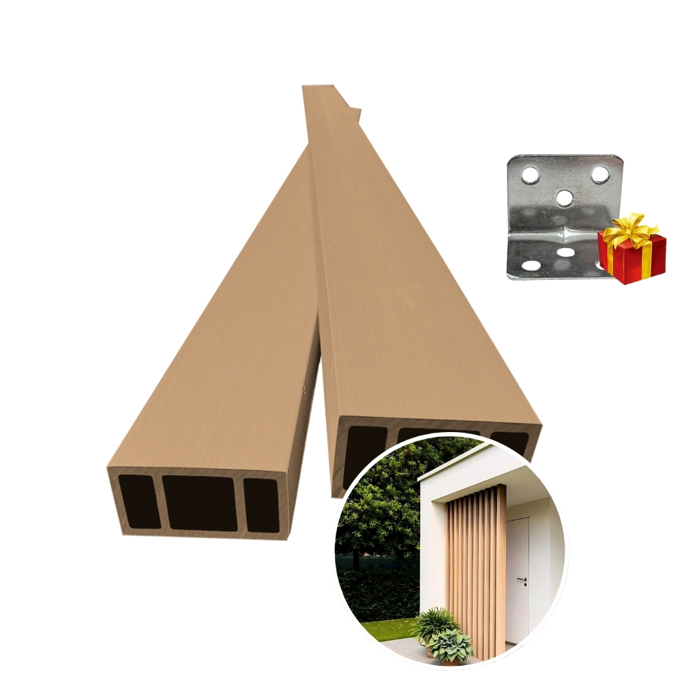 Foto 2 pulgar | Viga Para Exterior Wpc Con Accesorios / 4pz / 5x10x280cm (Natural Cepillado)
