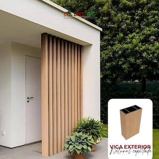 Foto 2 | Viga Para Exterior Wpc Con Accesorios / 4pz / 5x10x280cm (Natural Cepillado)