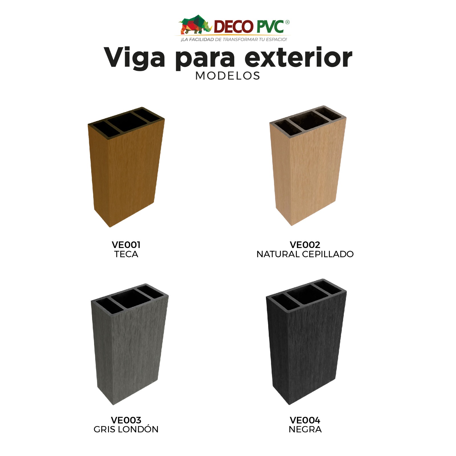 Foto 6 pulgar | Viga Para Exterior Wpc Con Accesorios / 4pz / 5x10x280cm (Natural Cepillado)
