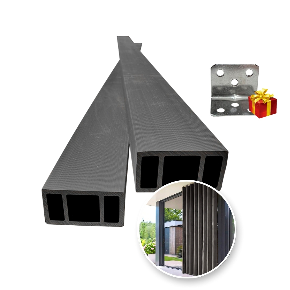 Viga Para Exterior Wpc Con Accesorios / 4pz / 5x10x280cm (Gris London)